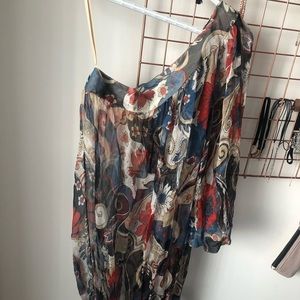 One Shoulder Mesh Dress/Long Shirt